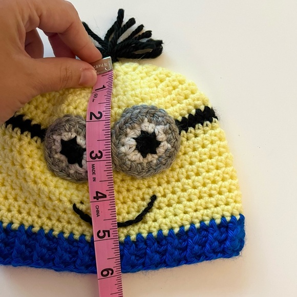 Kids Crochet Minion-Inspired Hat - Yellow, Gray, Blue - Picture 4 of 4